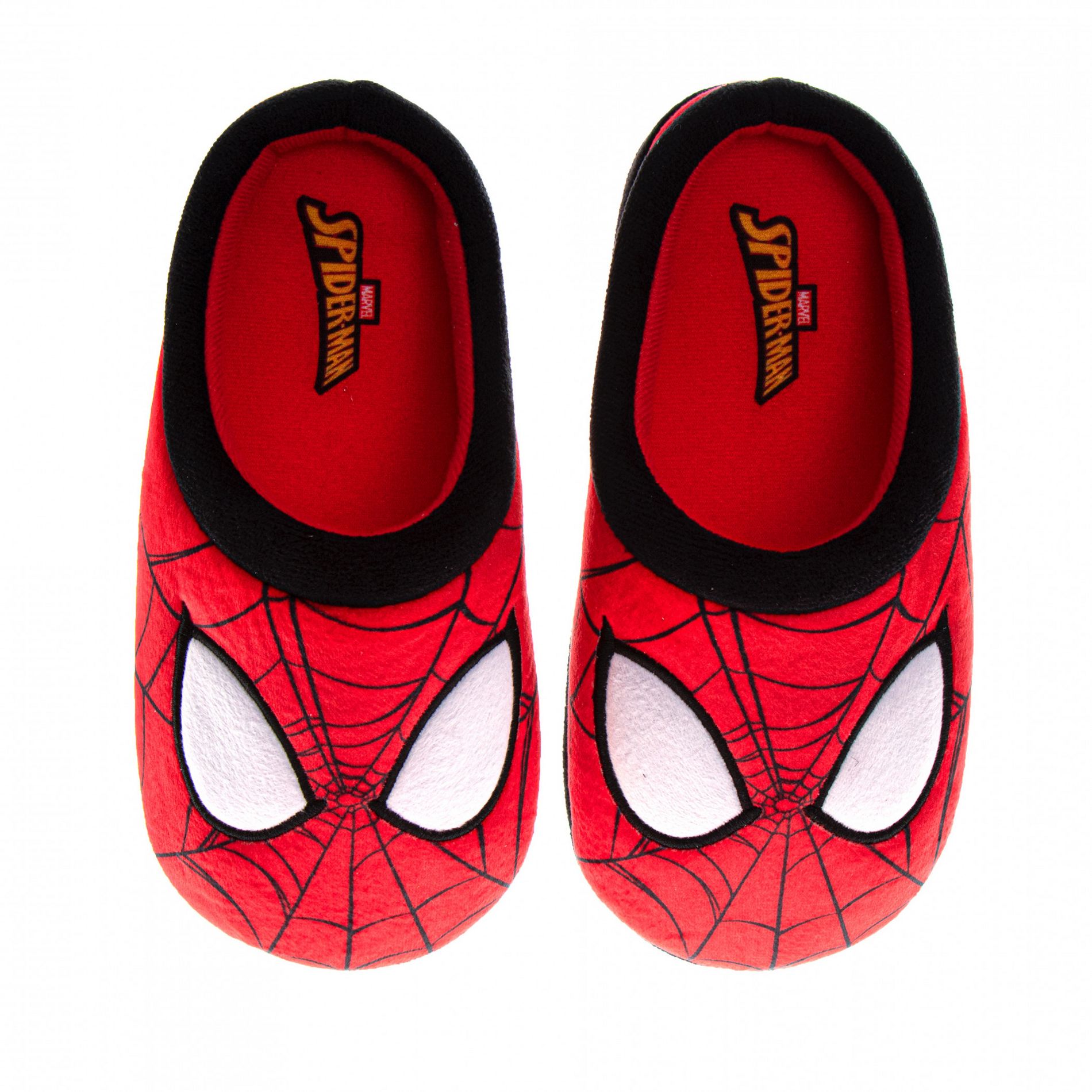 Kids Spider-Man Face Cozy Plush Slippers - Size 11-12