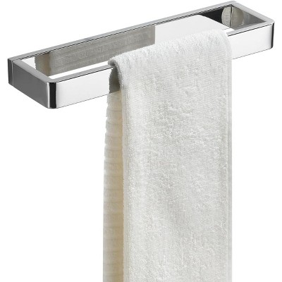 Bathroom Towel Bar Chrome, 11.8 Inch 304 Stainless Steel Bath Accessories Towel Rack Hanger, Bathroom Kitchen Square Hand Towel Holder Wall Mounted