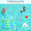 Jasonwell L 105" Blue Pool Toys Set - 3-in-1 Volleyball Net, Basketball Hoop, Ring Toss Game, Inflatable Floats for Pool & Party Fun - 2 of 4