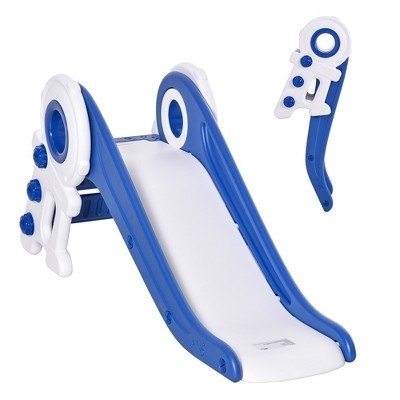 Qaba Folding Kids Slide, Activity Freestanding Climber for Ages 1-3 Years, Indoor and Outdoor Exercise Playset Toy Center, with Cartoon Astronaut Shape