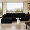 112.99'' Plush Corduroy Cloud L-Shaped Sectional Sofa with Deep Seat and Right-Facing Chaise - 2 of 4