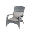 Wicker Chair, Rattan Patio Dining Chair With Back And Seat Cushions, Wide Armrest Modern Comfortable Armchair - 2 of 4