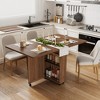 Folding Dining Table with Drawer and Storage, Folding kitchen Table with 6 Wheels, Suitable for Kitchens, Apartments, Small Spaces - 2 of 4