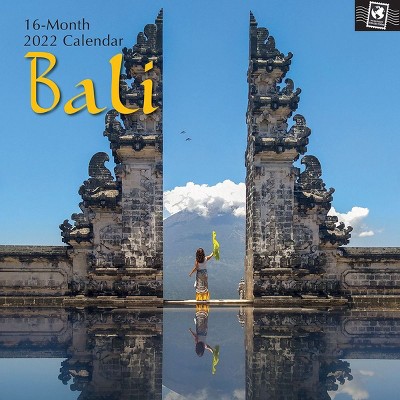 The Gifted Stationery 2021 - 2022 Monthly Travel Wall Calendar, 16 Month, Bali Scenic Theme with Reminder Stickers, 12 x 12 in