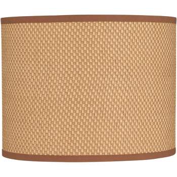 Springcrest Drum Lamp Shade Peanut Brown Medium 14" Top x 14" Bottom x 11" High Spider Fitting with Replacement Harp and Finial