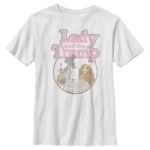 Boy's Lady and the Tramp Distressed Spaghetti Kiss Movie Logo T-Shirt - 1 of 4
