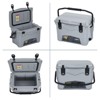 35 Quart Heavy Duty Portable Ice Cooler - Insulated Camping Cooler with Cup Holder, Fish Ruler & Bottle Openers for Beach, Boat & Picnics White - 3 of 4