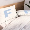 Deny Designs King April Lane Art Block Blue Monogram F Microfiber Printed Pillow Sham - 2 of 3