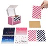 Outshine Co Blank Note Cards with Envelopes in Cute Storage Box - Set of 48 (Stripes & Dots) - 3 of 4