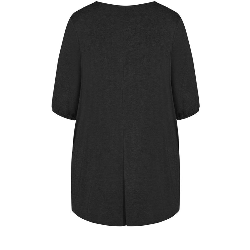Women's Plus Size Leila Plain Top - black | AVENUE, 5 of 6