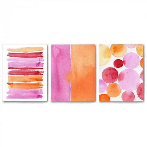 Download Americanflat Triptych Grapefruit Colors By Dreamy Me Set Of 3 Canvas Prints 8 X 10 Target