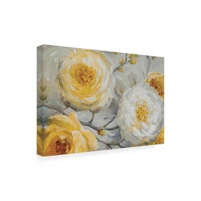 Lisa Audit Sunshine Yellow and White Floral Outdoor Canvas Print 30x47