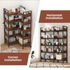 5 Tier Bookshelf, L Shaped Reversible Corner Bookcase, 65" Industrial Wooden Bookshelf with Open Shelves and Metal Frame, Adjustable Feet - 4 of 4