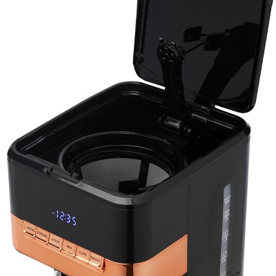 Haden Black and Copper 12-Cup Programmable Digital Coffee Maker