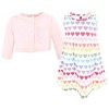 Hudson Baby Girls Cotton Dress and Cardigan Set, Cascading Hearts - 3 of 4