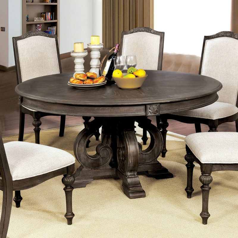 60&#34; Darja Round Wood Dining Table Brown - HOMES: Inside + Out, 3 of 6