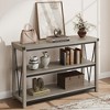 Farmhouse Entryway Table,47 Inch Narrow Long Console Table with Storage, 3 Tier Wood Console Table - 3 of 4