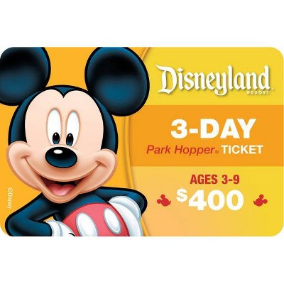 3-Day Park Hopper Ticket Ages 3-9 $400 Gift Card