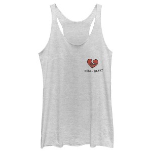 Women's Cruella Rebel Heart Racerback Tank Top - 1 of 4
