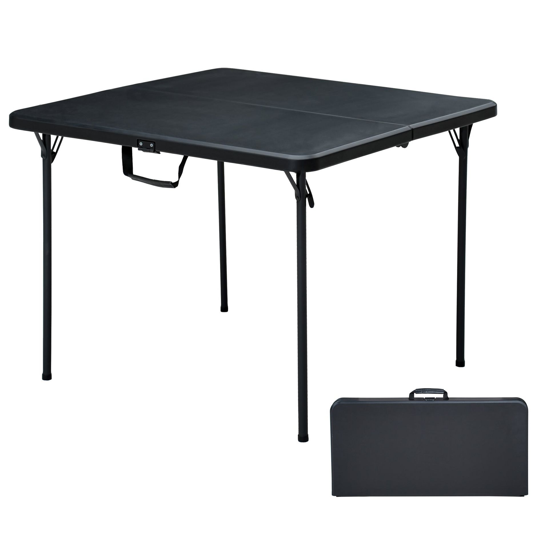 Decksplore 36 Inch Blow Molded Folding Table Heavy Perfect for Party Fold Up Square Table