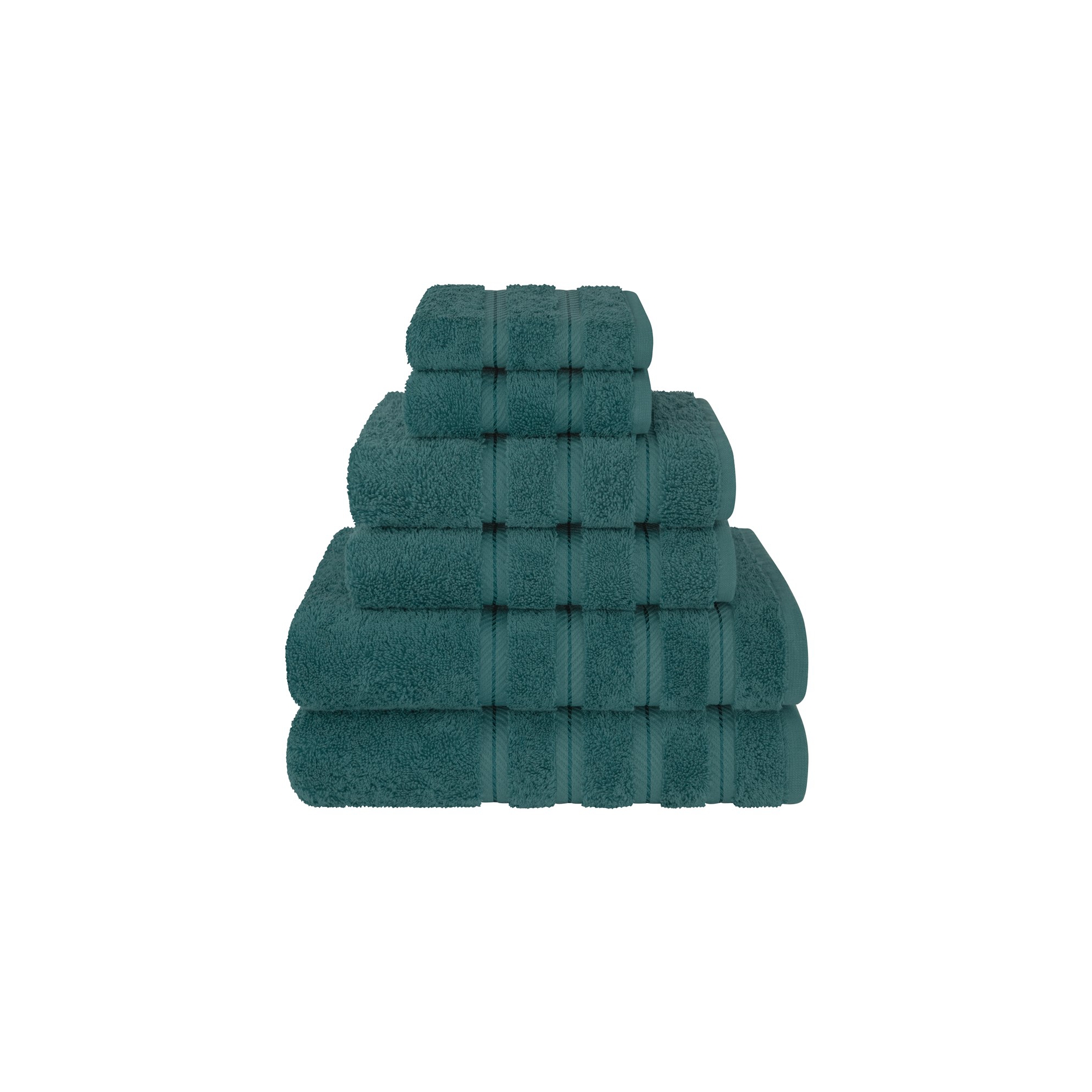 American Soft Linen 6 Piece Towel Set, 100% Cotton Bath Towels for Bathroom, Colonial Blue