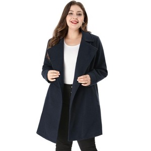 Agnes Orinda Women's Plus Size Winter Fashion Double Breasted with Pockets Warm Pea Coats - 1 of 4