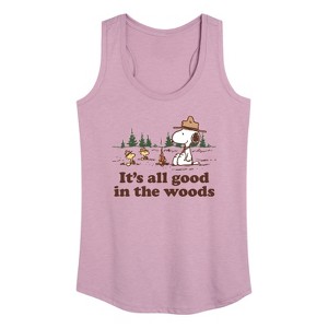 Women's - Peanuts - All Good In The Woods Graphic Racerback Tank - 1 of 4