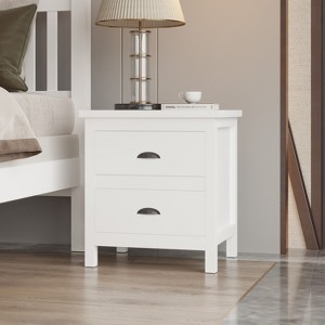 NicBex Nightstand with 2 Drawers,23.5 inch/15.75 inch Bedside Table with Metal Handles and  Elegant Finish,Side Table for Bedroom,Living Room,White - 1 of 4