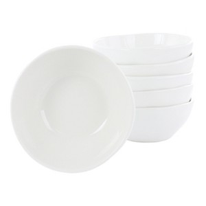 Gibson Our Table Simply White 6 Piece 6.25 Inch Organic Texture Porcelain Cereal Bowls - 1 of 4