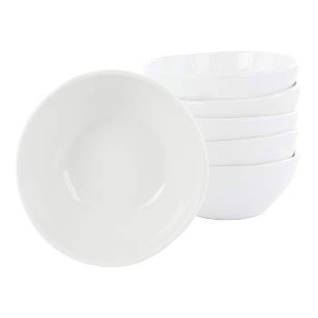 Gibson Our Table Simply White 6 Piece 6.25 Inch Organic Texture Porcelain Cereal Bowls