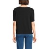 Lands' End Women's Elbow Sleeve Supima Cotton Boatneck T-Shirt - 2 of 3