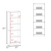 FURNIinspire Utility Storage Shelves 5 Shelf Standing Organizer Bookcase, Living Room Shelving Unit, Office Storage Shelf, Beige, 11.7"*24.7"*71.1" - 3 of 4