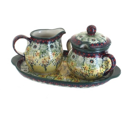 Blue Rose Polish Pottery Sunshine Grotto Cream & Sugar Set