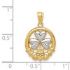 Black Bow Jewelry 14k Yellow Gold & White Rhodium Two Tone Claddagh and Shamrock Pendant - 4 of 4