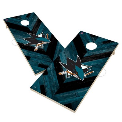 NHL San Jose Sharks 2'x4' Solid Wood Cornhole Board