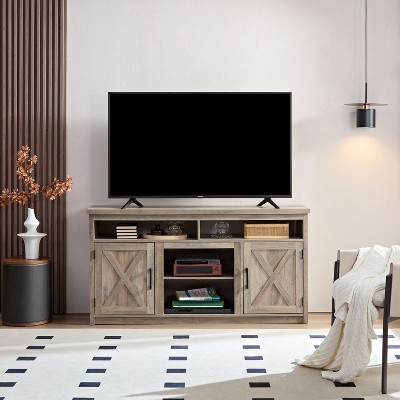 Suki Farmhouse TV Stand with Storage Space, Entertainment Center for TV Up to 65", Indoor Furniture for Living Room and Bedroom - The Pop Home