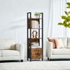 Industrial Style Ladder Shelf, 4-Tier Bookshelf with Steel Frame, Storage Rack Elevate Your Home Decor with the 4-Tier Ladder Shelf - 2 of 4