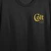 Colt 45 Floral Art Crew Neck Short Sleeve Women's Black Crop Top - 3 of 4