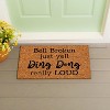 Evergreen Flag Funny Welcome Mat Coir Doormat | 28" x 16" Front Door Mat Outdoor Entrance | No Slip Door Rugs Entryway Indoor | Yell Ding Dong - 2 of 4