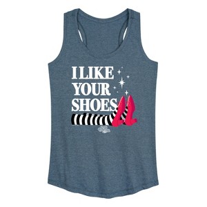 Women's - Wizard of Oz - I Like Your Shoes Ruby Slippers Graphic Racerback Tank - 1 of 4