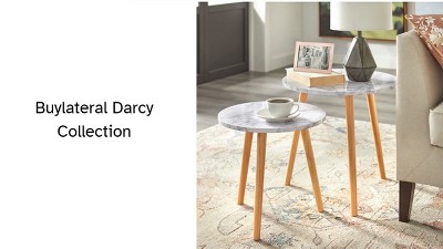Buylateral Set of 2 Darcy Round Nesting Tables White/Natural : Target