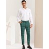 Lars Amadeus Men's Slim Fit Flat Front Zipper Dress Plaid Pants - 3 of 4