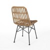 Sawtelle 7pc Outdoor 6 Seater Wicker Dining Set - Teak/Light Brown - Christopher Knight Home - 3 of 4