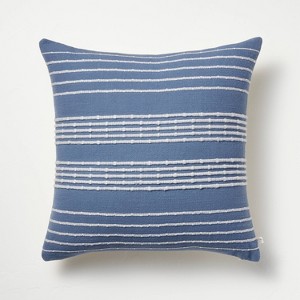 18"x18" Textured Bead Stripe Square Throw Pillow - Hearth & Hand™ with Magnolia - 1 of 4