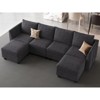 Belffin Modular Sectional Sofa Chenille U Shaped Couch with Double Chaise for Living Room, Dark Grey - 3 of 4