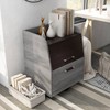 24/7 Shop At Home Brionie Letter File Cabinet Vintage Gray Oak: Farmhouse Style, MDF Wood, 1-Drawer Storage - 2 of 4