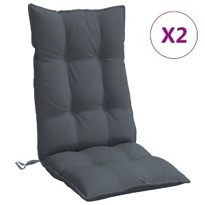 vidaXL Highback Chair Cushions - Outdoor Seat Pads 2 Pcs - Anthracite Oxford Fabric - 47.2" x 19.7" x 2.8" - Garden/Patio/Indoor Use - 1 of 4
