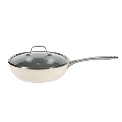 10-Piece Linen White Nonstick Aluminum Cookware Set with Glass Lids