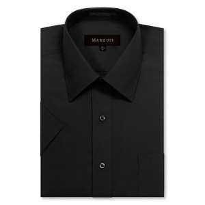 Marquis Men's Short Sleeve Dress Shirt, Cotton Blend Broadcloth, Classic Fit - Work, Events & Casual Wear - 1 of 3