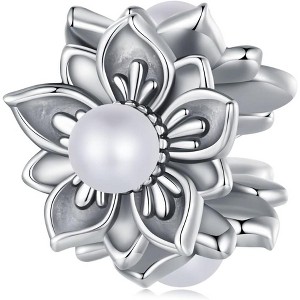 Sterling Silver Flower Charm Set: Sunflower, Lotus & Pansy Pendants for Bracelets & Necklaces - 1 of 4